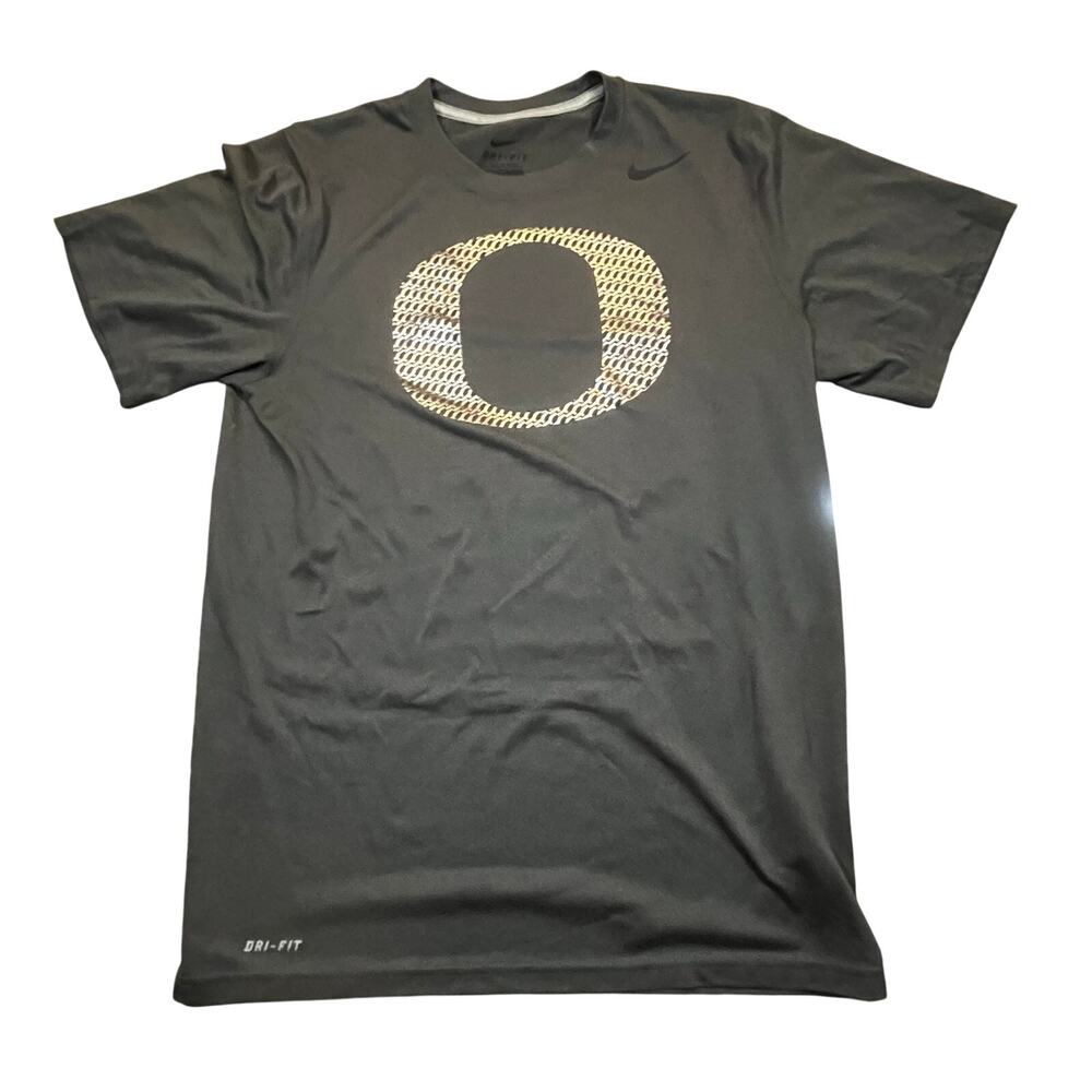 Nike Black Short Sleeve Dri-Fit Tee with Gold 'O' Logo